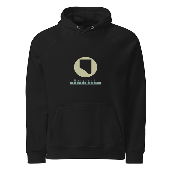 Baltimore Hoodie with Minimal Moon design (Schwarz)