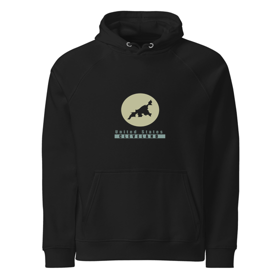 Cleveland Hoodie with Minimal Moon design (Schwarz)