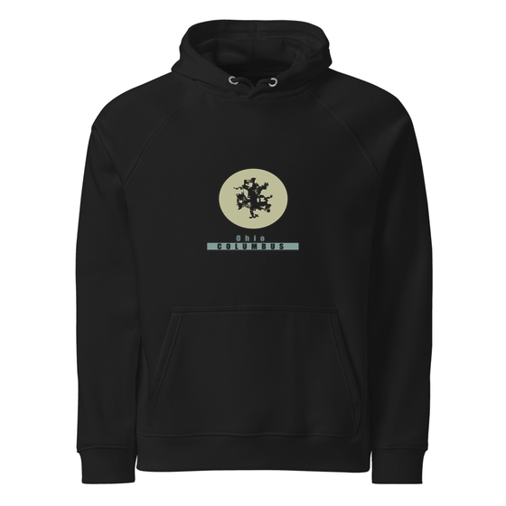 Columbus Hoodie with Minimal Moon design (Schwarz)