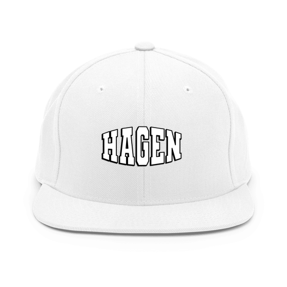 Hagen Cap mit Varsity1-Design (Weiß)