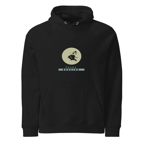 Houston Hoodie with Minimal Moon design (Schwarz)