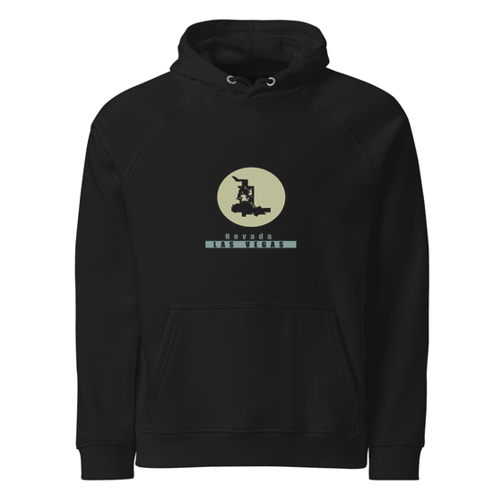 Las Vegas Hoodie with Minimal Moon design (Schwarz)