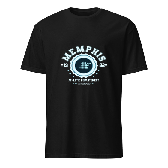 Memphis T-Shirt with Varsity Hero design (Schwarz)
