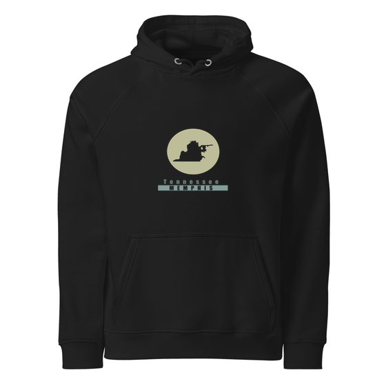 Memphis Hoodie with Minimal Moon design (Schwarz)