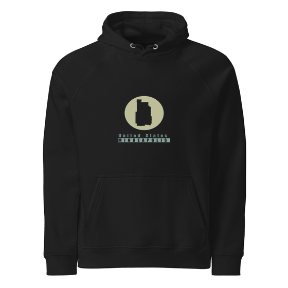 Minneapolis Hoodie with Minimal Moon design (Schwarz)