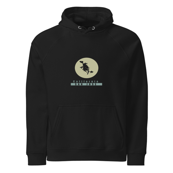 San Jose Hoodie with Minimal Moon design (Schwarz)