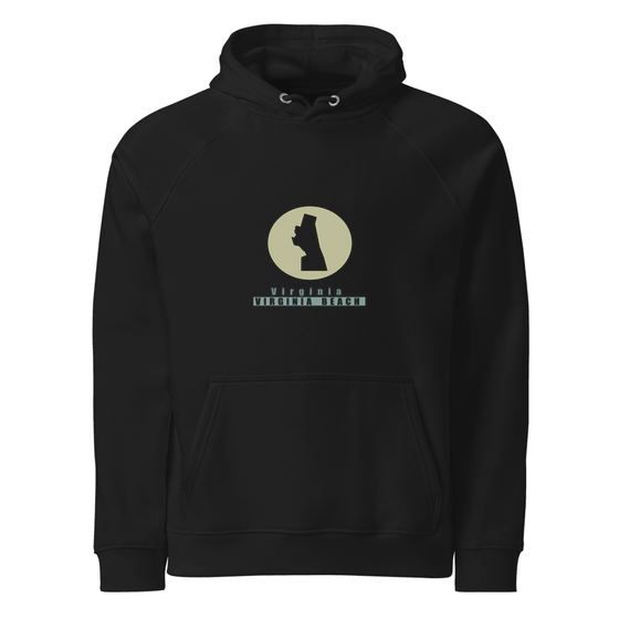 Virginia Beach Hoodie with Minimal Moon design (Schwarz)