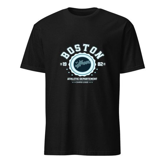 Boston T-Shirt with Varsity Hero design (Black)