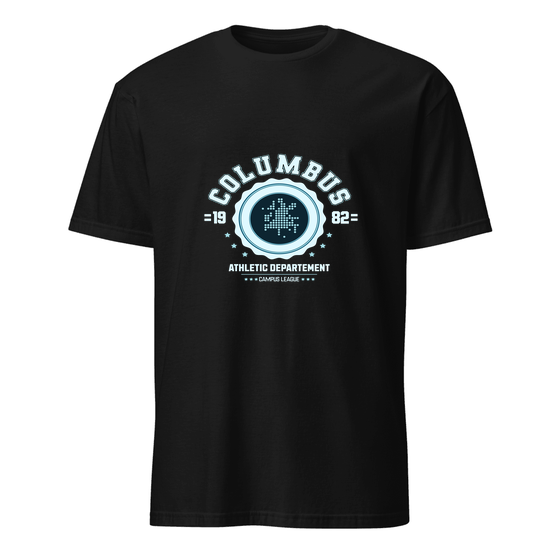 Columbus T-Shirt with Varsity Hero design (Black)
