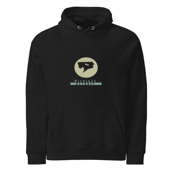 Detroit Hoodie with Minimal Moon design (Black)