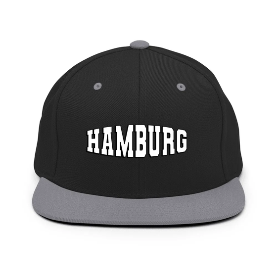 Hamburg Cap mit Varsity1-Design (Schwarz/ Silber)