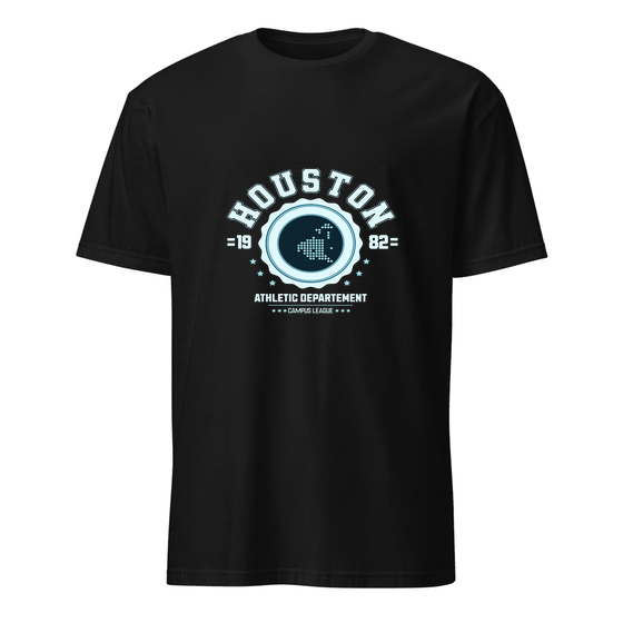 Houston T-Shirt with Varsity Hero design (Black)