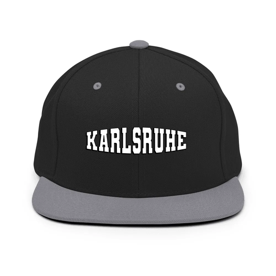 Karlsruhe Cap mit Varsity1-Design (Schwarz/ Silber)