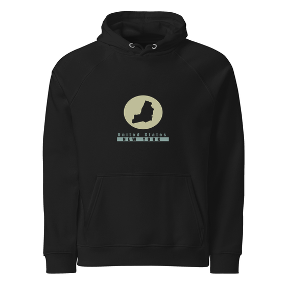 New York Hoodie with Minimal Moon design (Black)