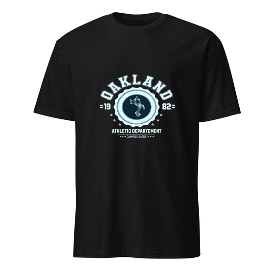 Oakland T-Shirt with Varsity Hero design (Black)