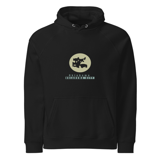Oklahoma City Hoodie with Minimal Moon design (Black)