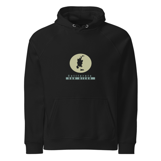 San Diego Hoodie with Minimal Moon design (Black)