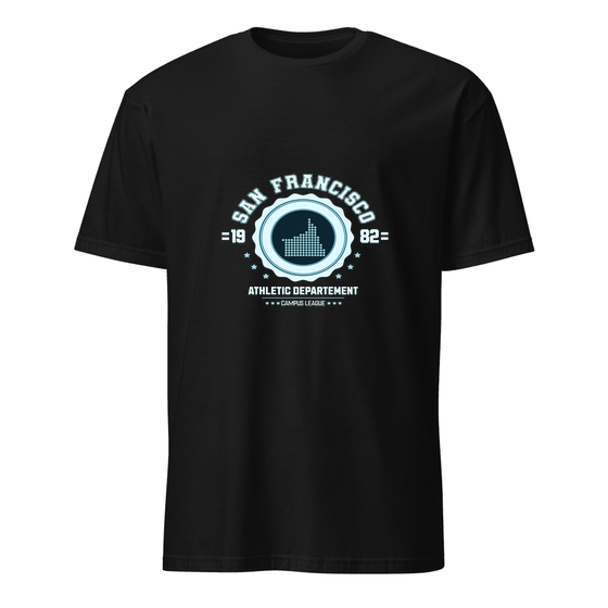 San Francisco T-Shirt with Varsity Hero design (Black)
