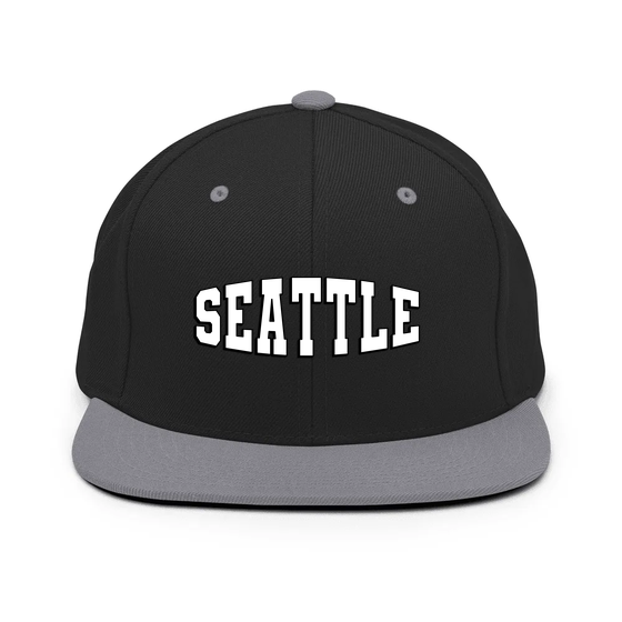 Seattle Cap with Varsity1 design (Black/ Silver)