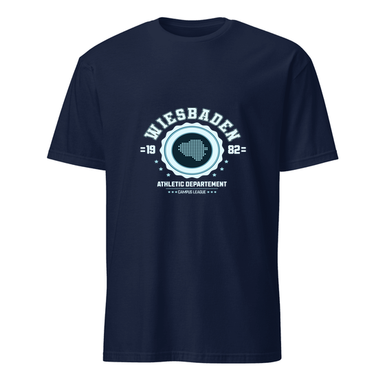 Wiesbaden T-Shirt mit Varsity Hero-Design (Navy)